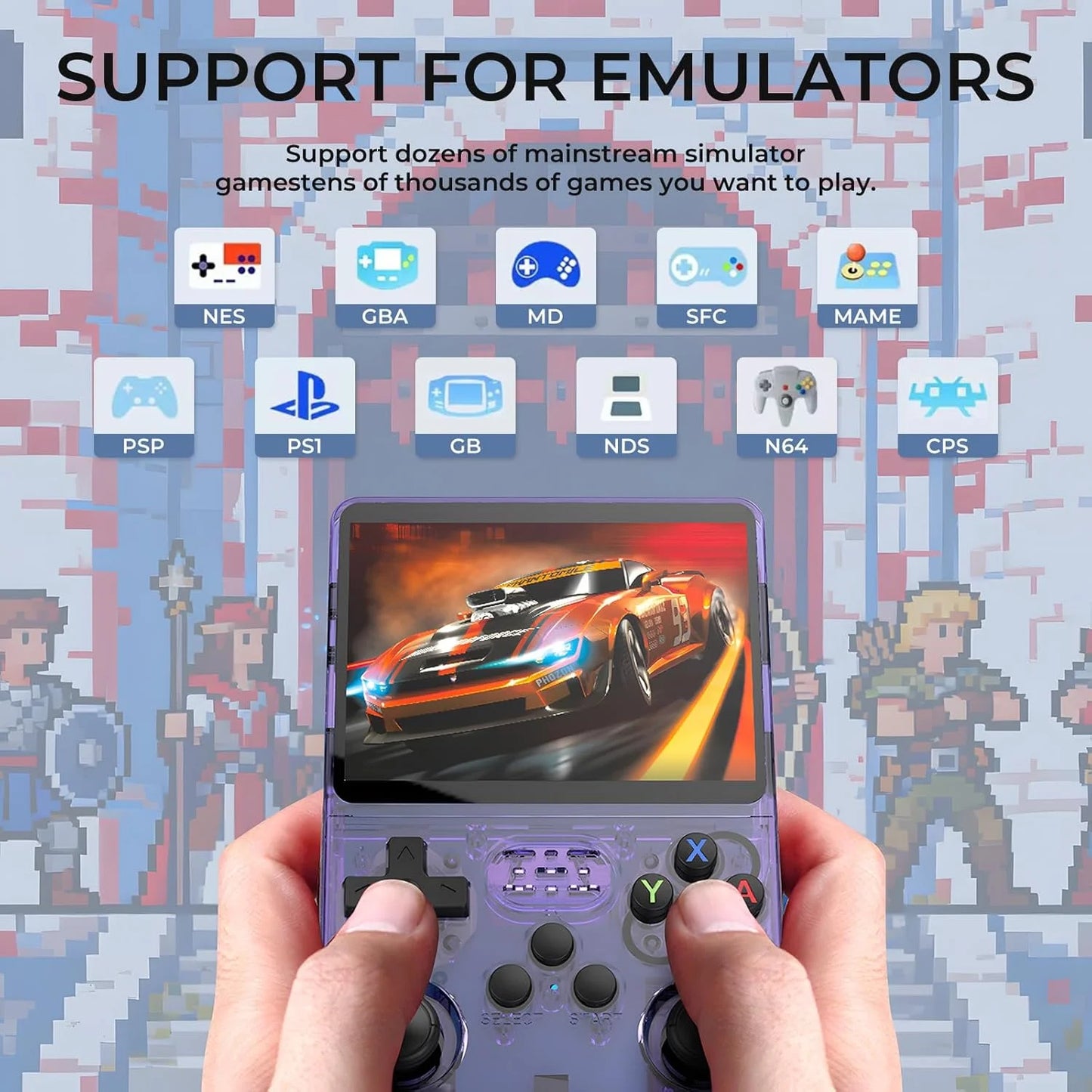 R36S Retro Handheld Video Game Console 3.5 Inch IPS Screen 128GB Preloaded Games Portable Pocket Player with Linux System