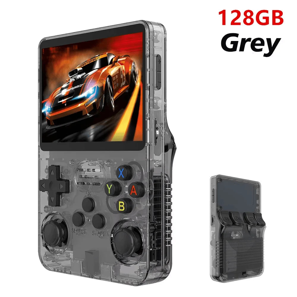 R36S Retro Handheld Video Game Console 3.5 Inch IPS Screen 128GB Preloaded Games Portable Pocket Player with Linux System
