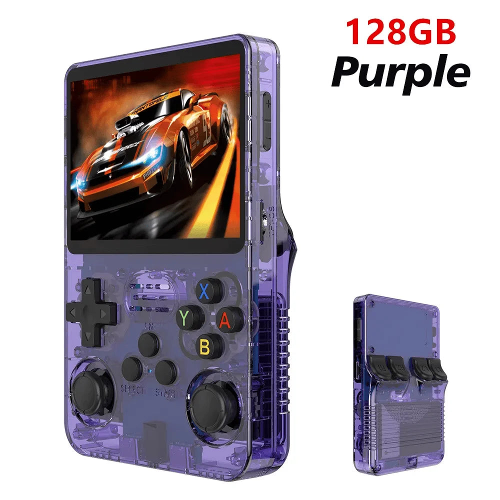 R36S Retro Handheld Video Game Console 3.5 Inch IPS Screen 128GB Preloaded Games Portable Pocket Player with Linux System